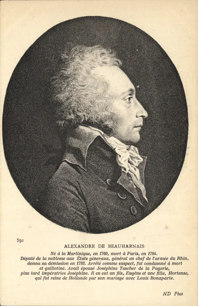 Alexandre de Beauharnais — gravierter Porträt — ND Phot, n° 591 - Vorderseite