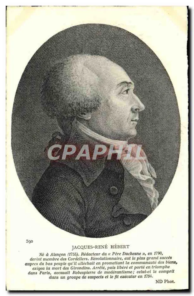Jacques-René Hébert — Französischer Revolutionär — ND Phot. - Vorderseite
