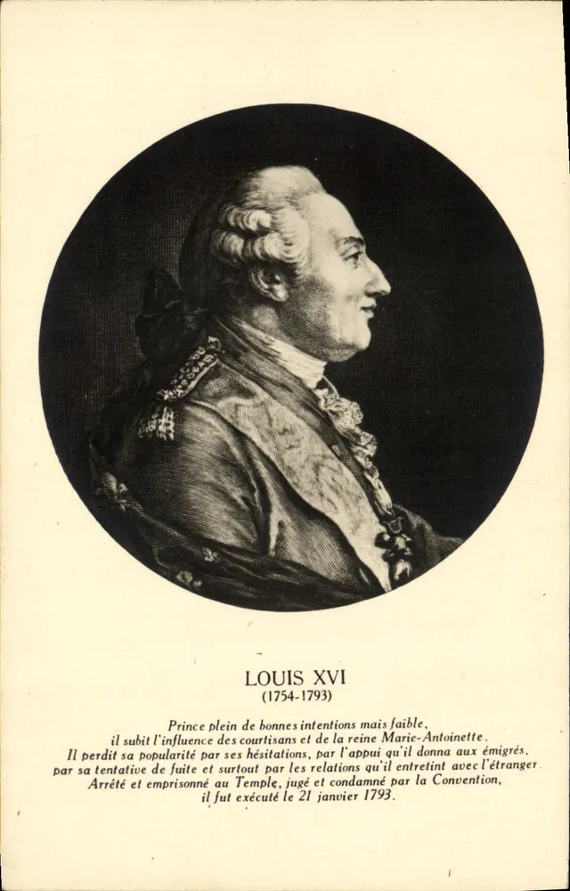 Louis XVI — geätztes Portrait — E. C. Rue de Malmaison - Vorderseite