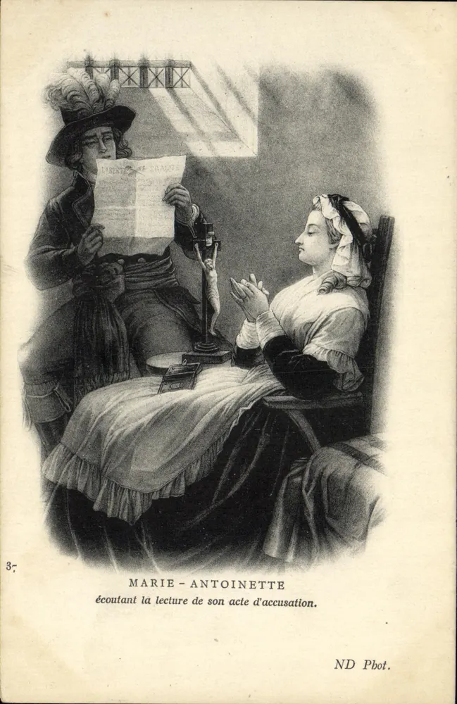 Marie-Antoinette, die die Lektüre ihres Indikts hört — ND Pbot. n° 37 - Vorderseite