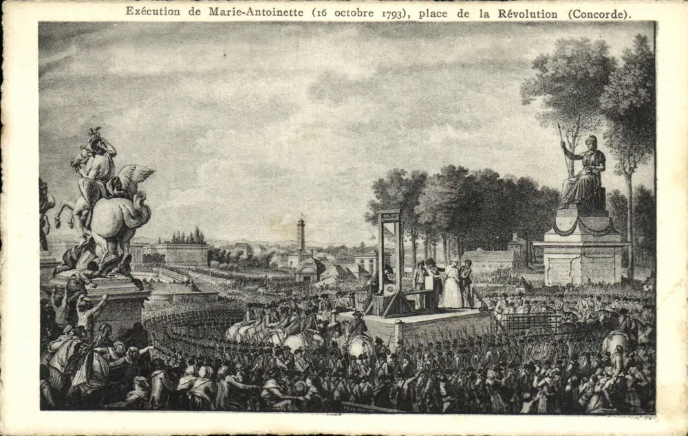 Ausführung von Marie-Antoinette (16. Oktober 1793), Place de la Révolution (Concorde) - Vorderseite