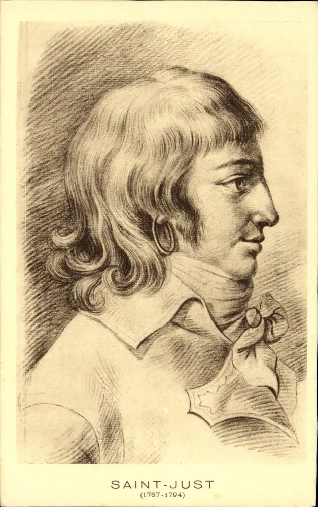 Saint-Just — retrato gravado — Braun & Cie, Paris - Frente