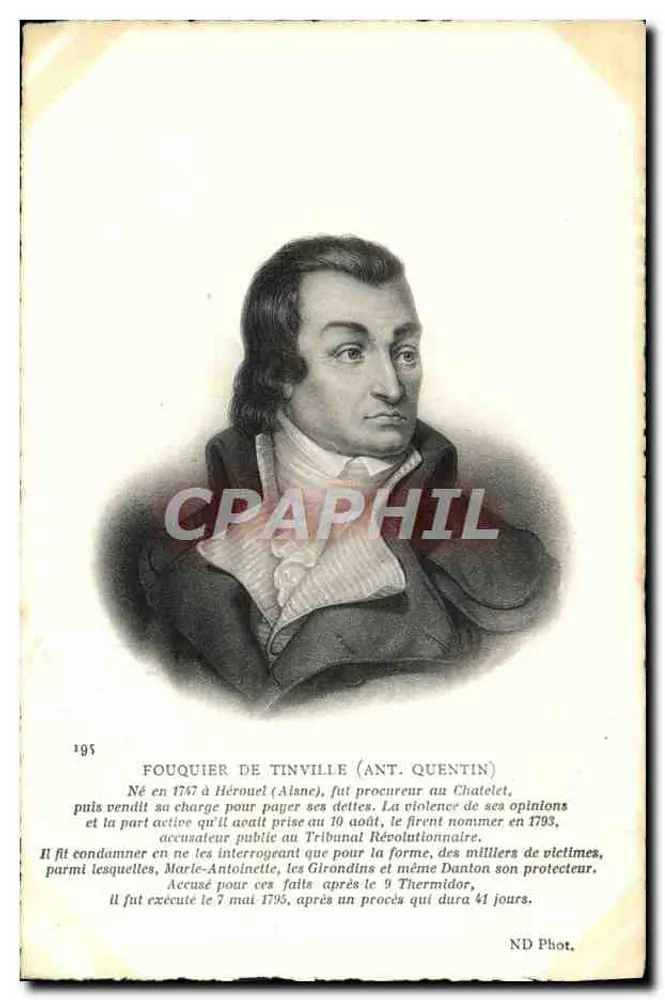 Fouquier de Tinville (Ant. Quentin) — Gravurporträt — ND Phot. - Vorderseite