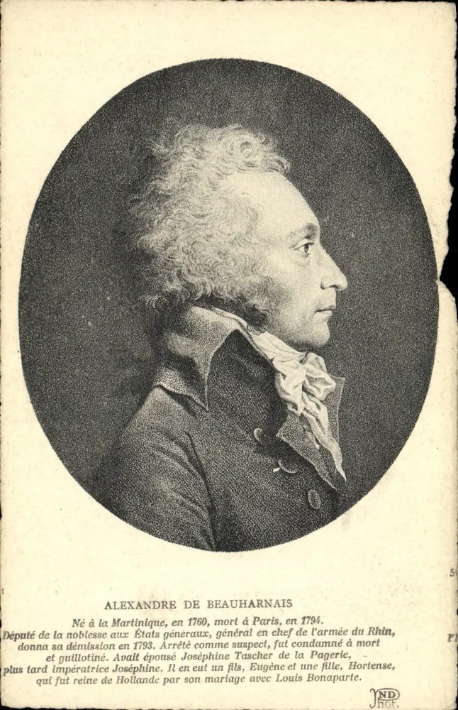Alexandre de Beauharnais — retrato gravado — JND Hot. n°59 - Frente