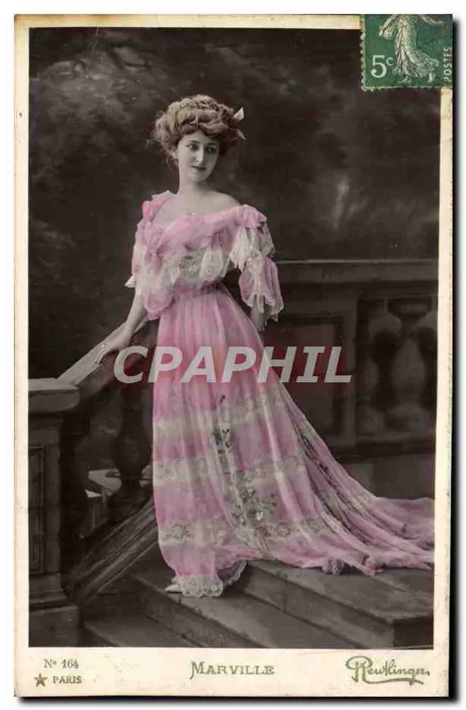 Frau in einem rosa Kleid — Marville — Rawlingner, Nr. 164 - Vorderseite