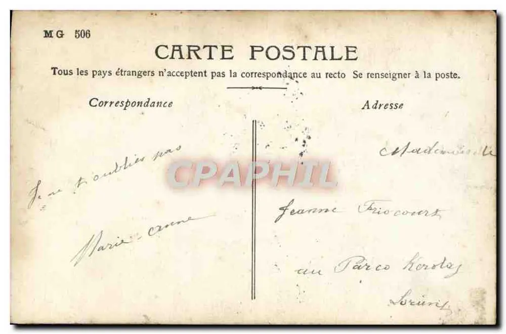 Miss Léa Piron — Operntänzerin — veröffentlicht von M.G. - Rückseite