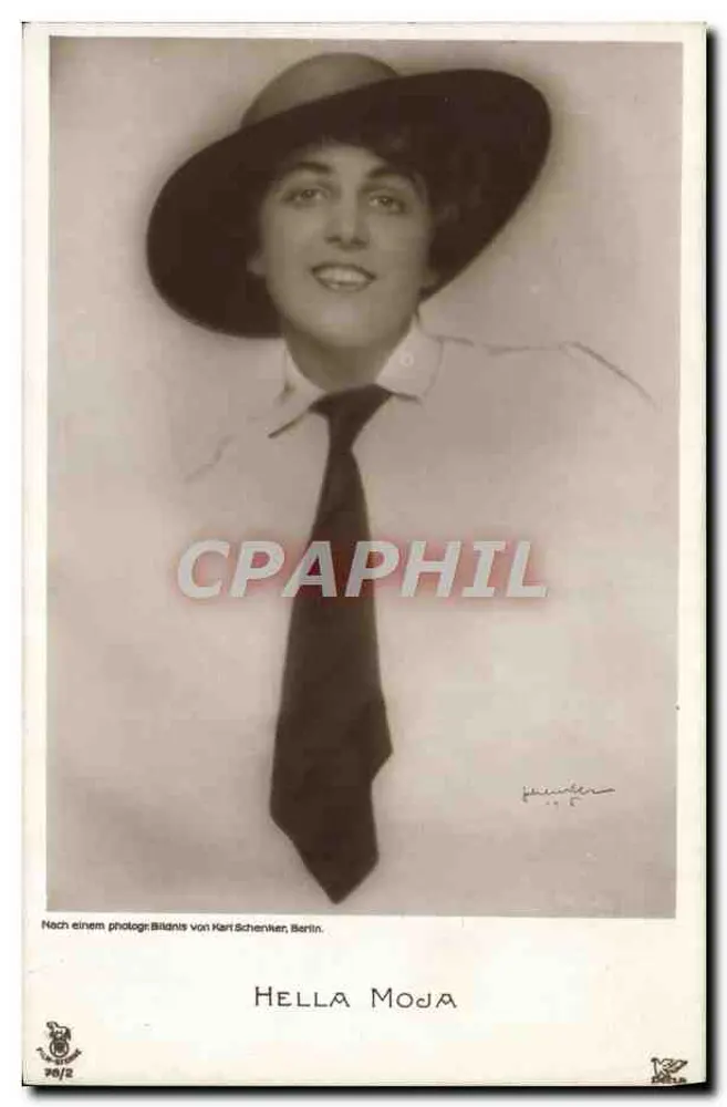 Hella Moda — feminines Portrait mit Hut — Verlag Berlin, Nr. 70/2 - Vorderseite