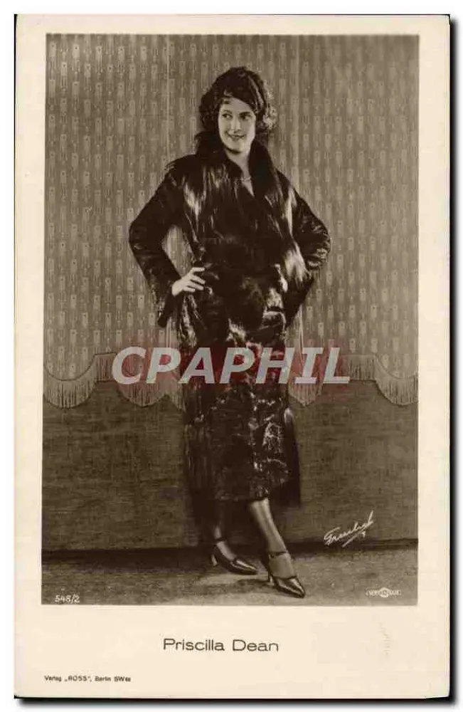 Priscilla Dean — weibliches Portrait in Pelz — Verlag „ROSS“, Berlin SWWa, Nr. 548/2 - Vorderseite