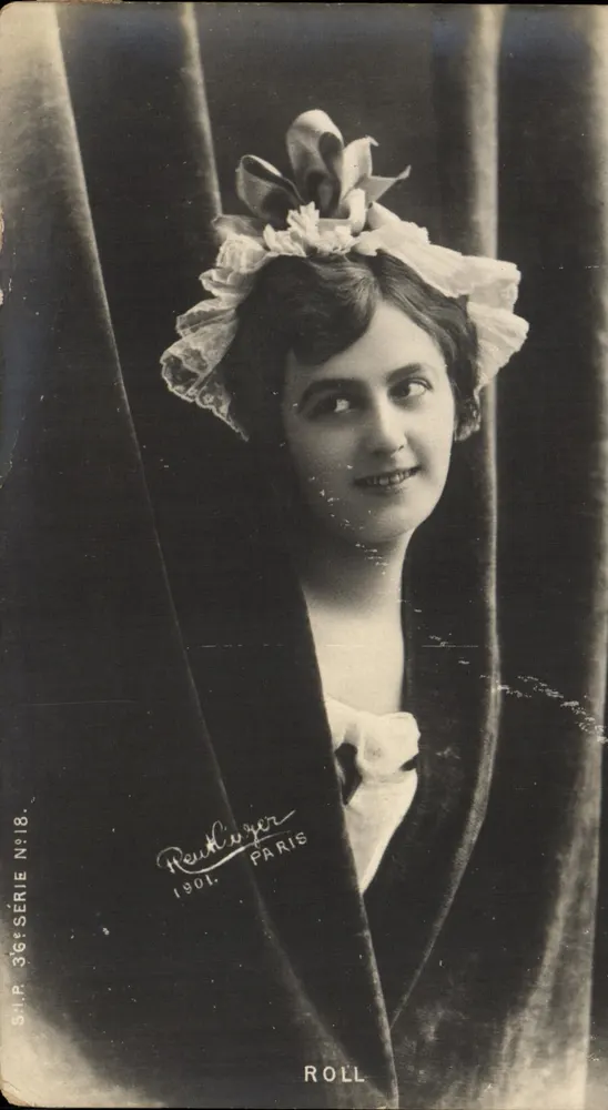 Junge Frau mit blühendem Hut — Portrait — Reutlinger, Paris, Serie 36, n°18 - Vorderseite