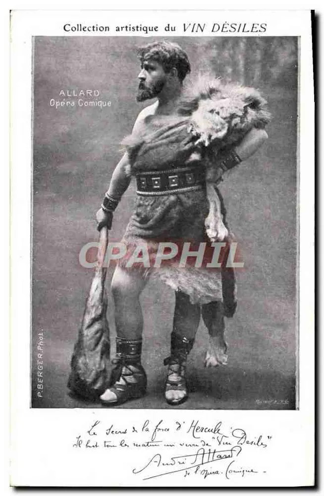 Hercule — Szene aus der Operette 'Vin Désiles' — Künstlerische Sammlung VIN DÉSILES, herausgegeben von P. BERGER - Vorderseite