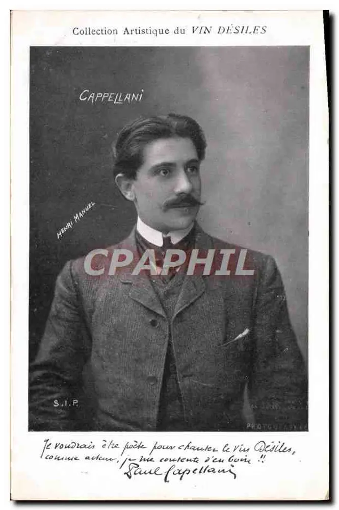 Porträt von Paul Cappellani — Künstlerische Sammlung VIN DÉSILÈS — Foto Henri Manuel - Vorderseite