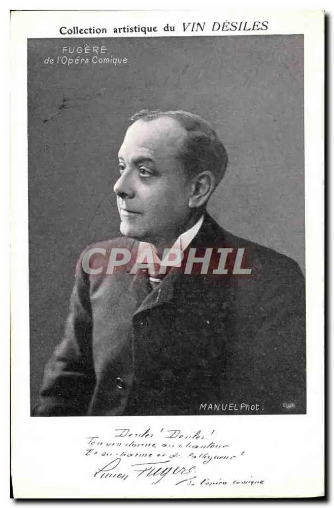 Fugère — Sänger des Opéra Comique — Kunstsammlung Vin Désiles - Vorderseite
