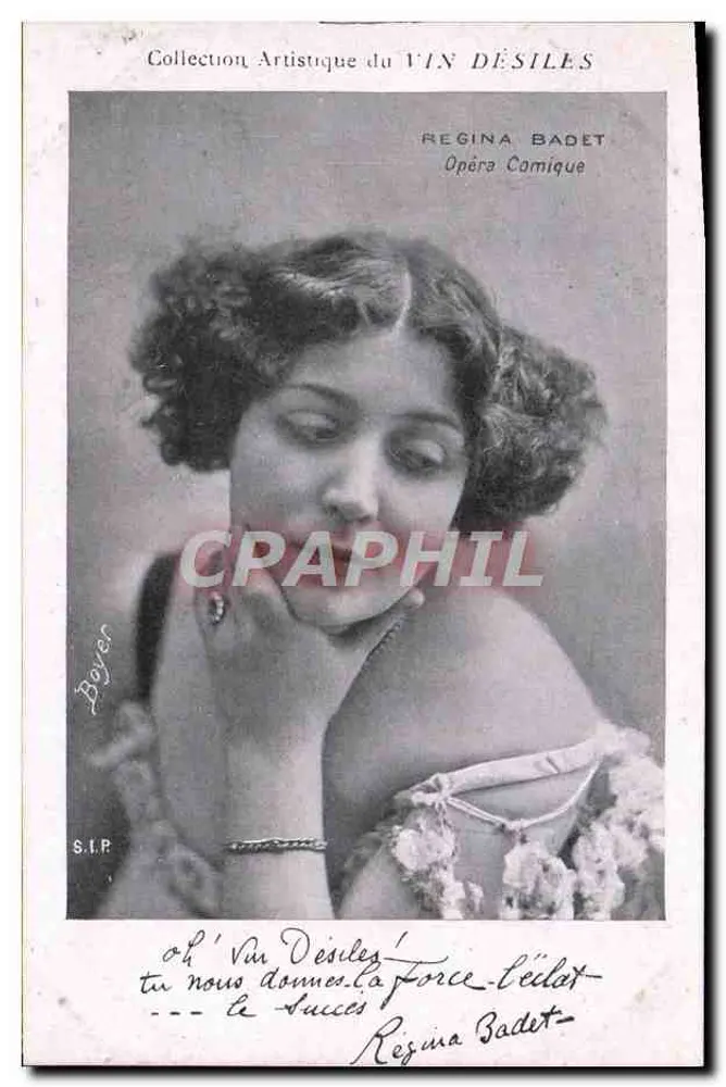 Regina Badet — Opéra Comique — Künstlerische Sammlung VIN DÉSILES - Vorderseite
