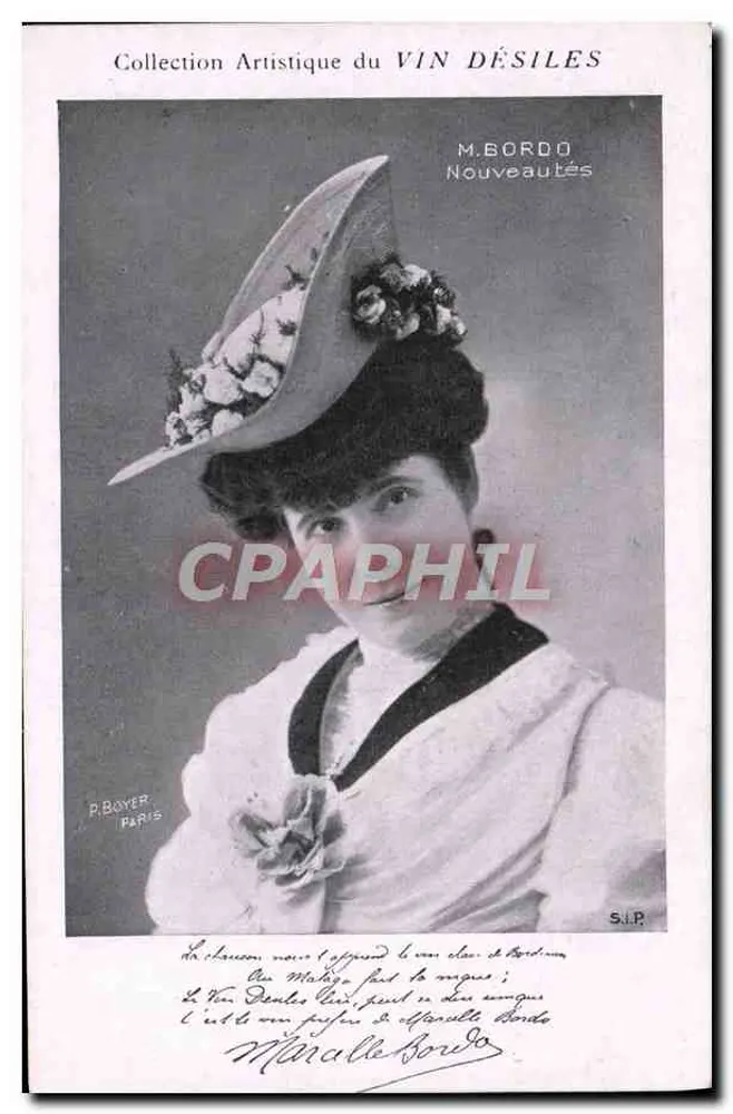 Frau mit blühendem Hut — Künstlerische Sammlung VIN DÉSILES — P. BOYER PARIS - Vorderseite