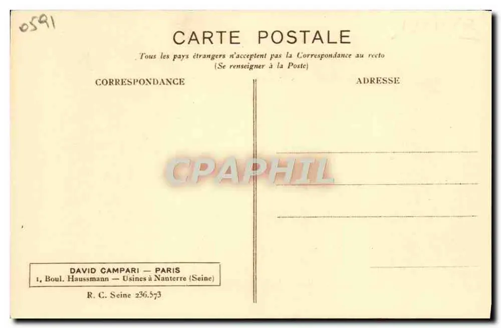 David Campari — O Rei dos Alters — Estúdio G. L. Manuel Frères - Verso