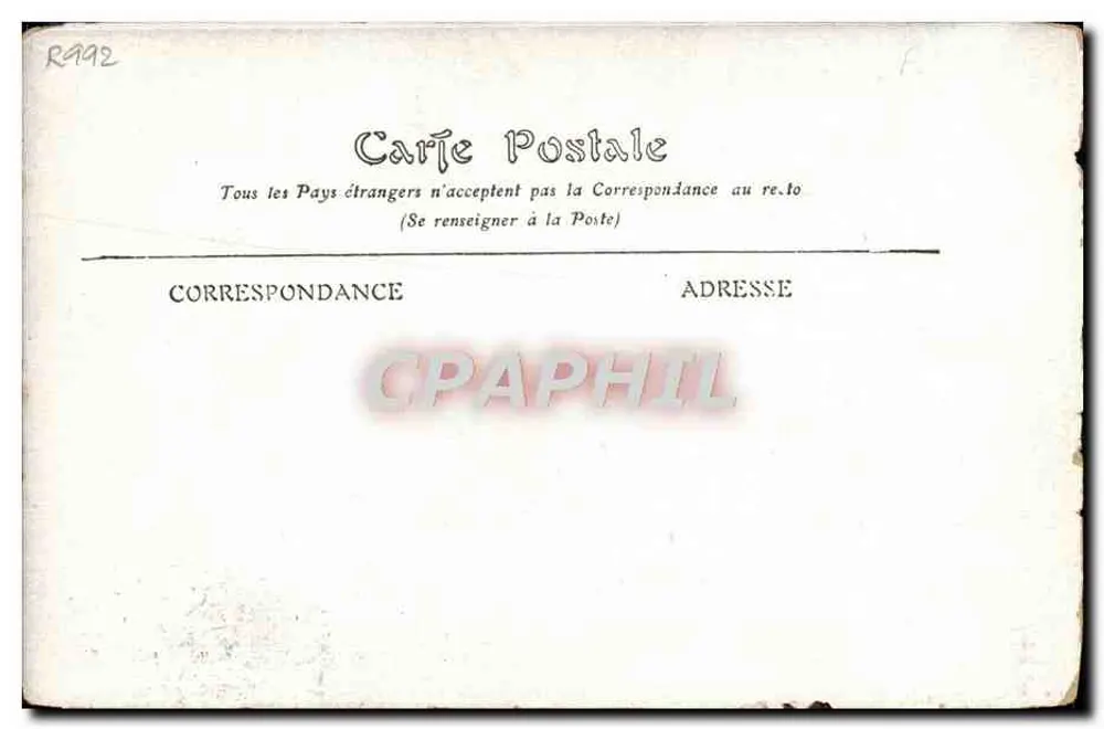 Cena histórica — três personagens em um cenário arquitetônico — editor não identificado, n° de série R4992 - Verso