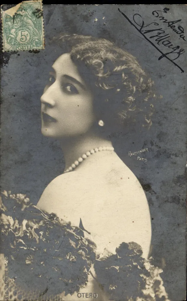 Portrait de la danseuse OTERO — éditeur FEUTINGER PARIS, série N°20 - Frente