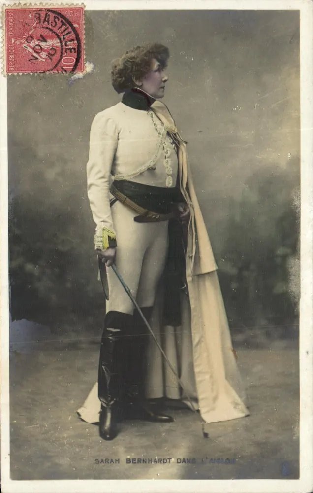 Sarah Bernhardt na L'Aiglon — editada pela República Francesa - Frente