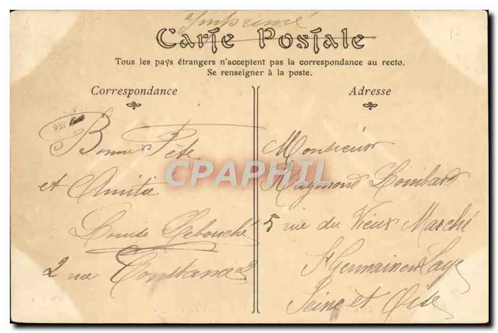Paris (Alt-Montmartre) — Cabaret du Lapin Agile — ND-Phot - Rückseite