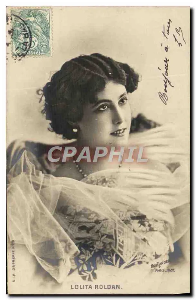 Lolita Roldan — retrato — Reutlinger, Paris, 1901 - Frente