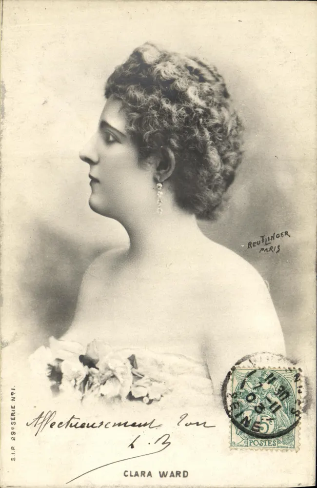 Clara Ward — retrato de perfil — S.I.P. série N°1, Reutlinger Paris - Frente