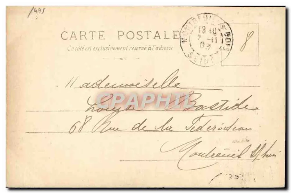 Clara Ward — retrato de perfil — S.I.P. série N°1, Reutlinger Paris - Verso