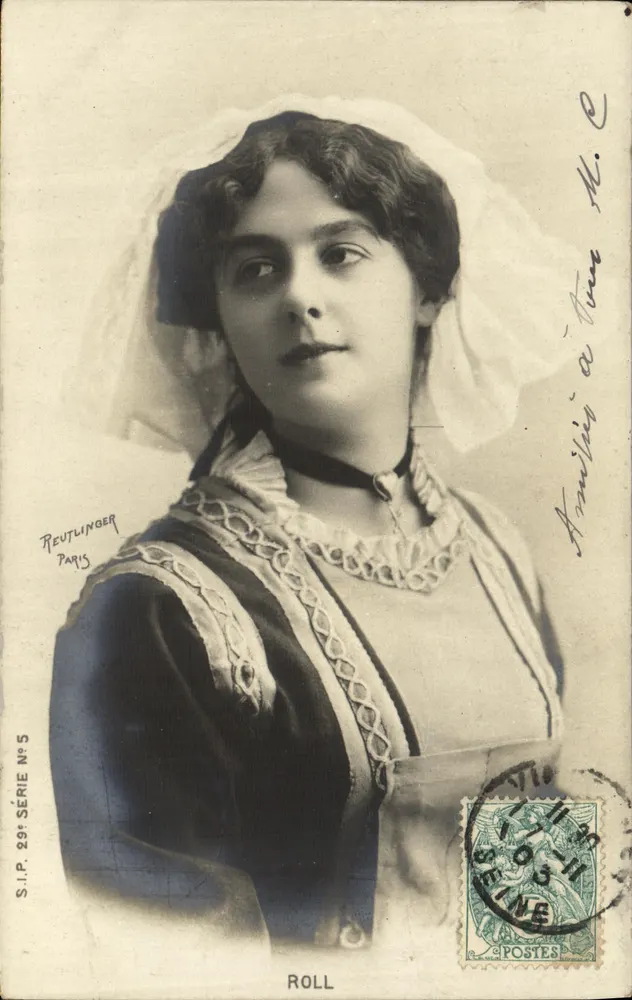 Jovem mulher em traje de noiva — S.I.P. Reutlinger Paris, Série N°5 - Frente