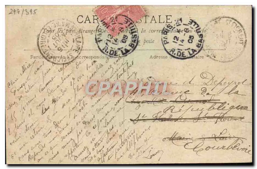 Cztery kobiety w eleganckich strojach — S.I.P. Rawlinger, Paryż — n° 1297 - Rewers