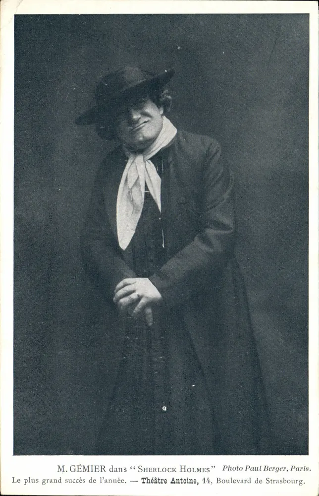 M. GÉMIER en « Sherlock Holmes » — Teatro Antoine, 14, Boulevard de Strasbourg — Foto Paul Berger, París - Anverso