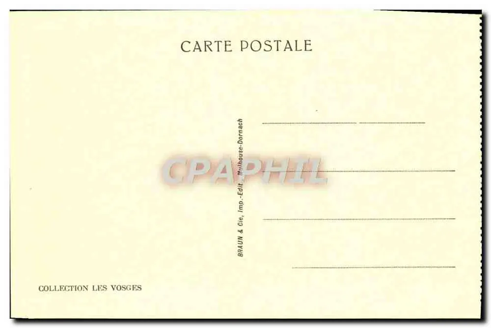 Gérardmer — De Vallei van de Cuves — Collectie Les Vosges, uitgever Braun & Cie, Imp. Dornach - Achterkant