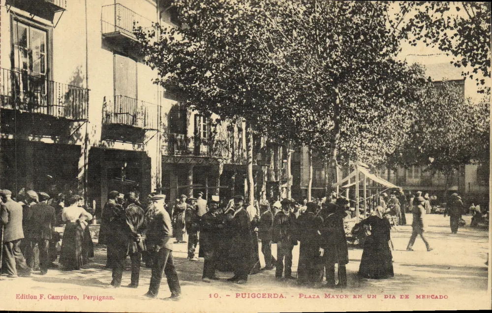 Puigcerda - Plaza Mayor en un día de mercado — Edition F. Campistre, Perpignan, n° 40 - Recto