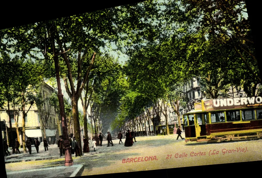 Barcelona — La Gran Via (Calle Cortes) — Ed. J. Venta, Standard-Serie - Vorderseite