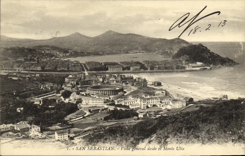 San Sebastián — Allgemeiner Blick vom Monte Ulia — Ausgabe G. G. Galaiza - Vorderseite
