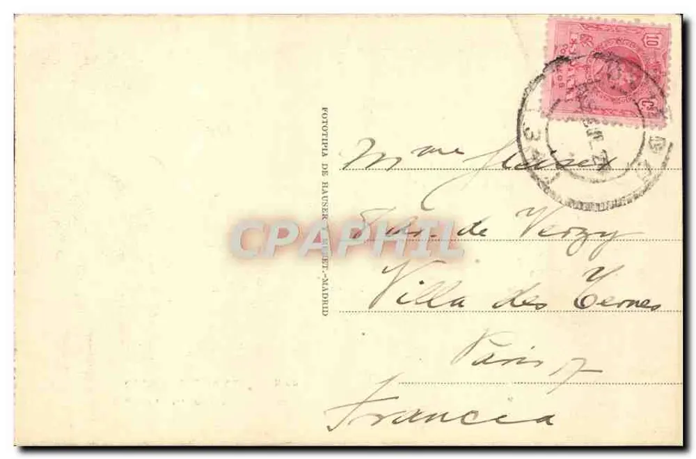 Oviedo - Teatro Campoamor — Livraria Escolar, editor Hausen, número de série não visível - Verso