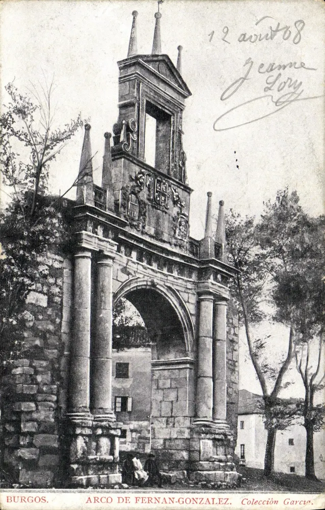 Burgos. Arco de Fernán González — Coleción García. - Frente