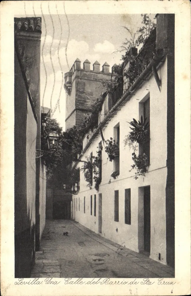 Levilla — Eine Straße im Viertel Santa Cruz — Lujo-Grabado Nr. 58 - Vorderseite