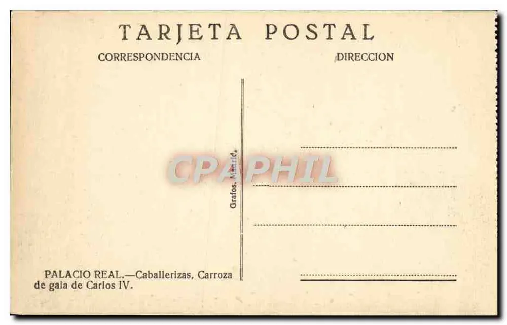 Königspalast — Caballerizas, Gala-Kutsche von Carlos IV — Grafos, Madrid - Rückseite