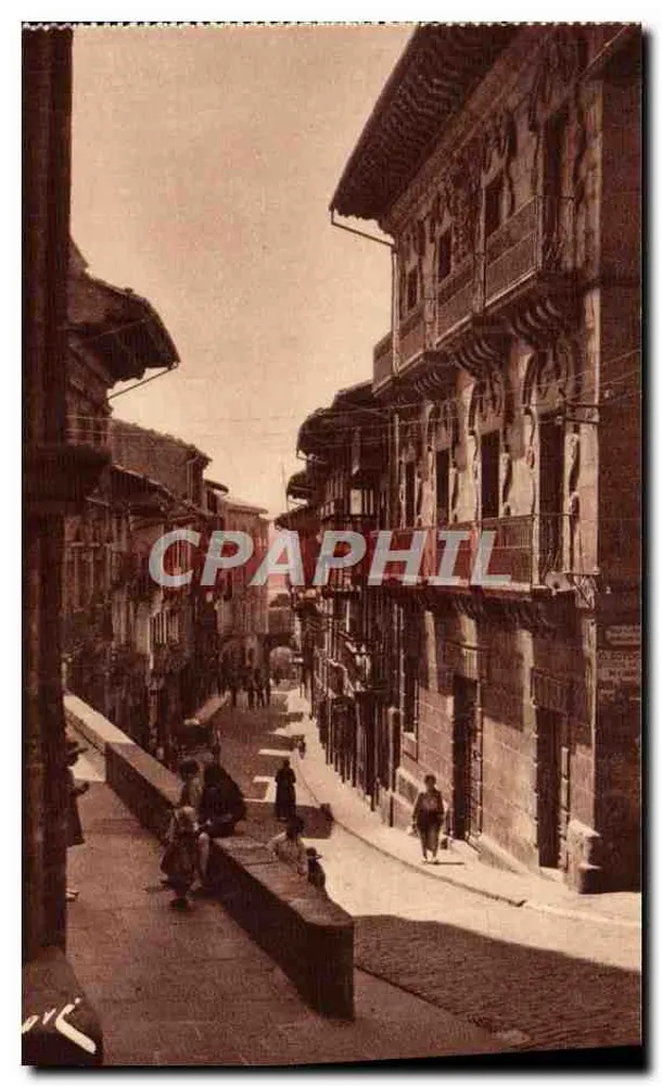 Fontarabie — La Calle Mayor aus Sicht der Kirche — Éditions JOVÉ, Pau (B.-P.) - Vorderseite