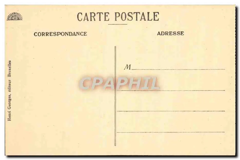 Bruges - Palácio do Governo — Henri Georges, editor Bruxelas, n°22 - Verso