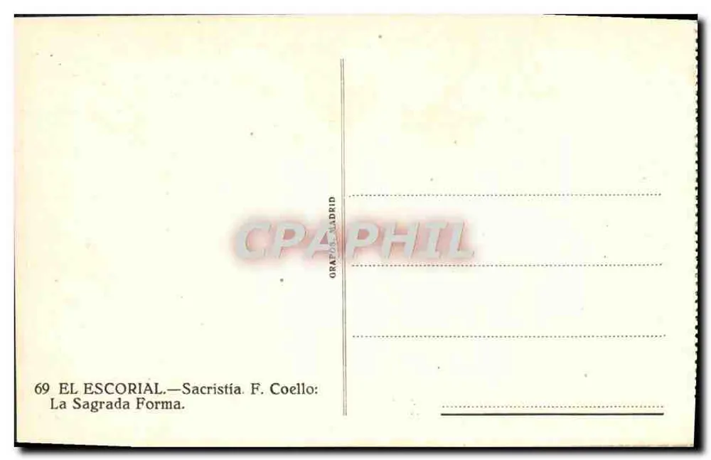 El Escorial — Sacristía. Die Heilige Form — F. Coello - Rückseite