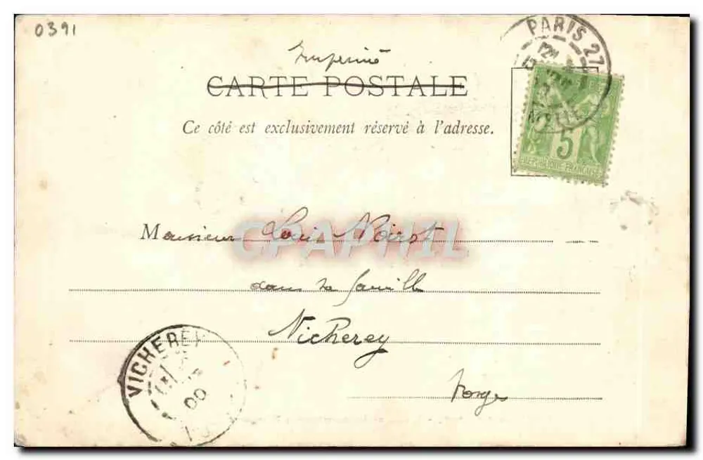 Ausstellung von 1900 - Palast der französischen Landwirtschaft — A. Tardido Paris - Rückseite