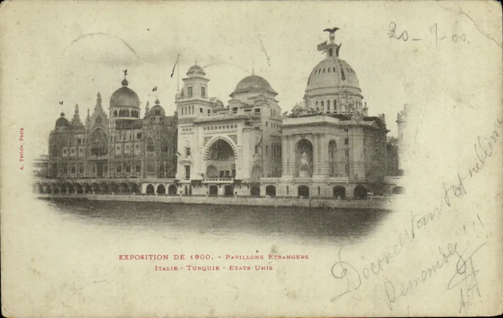 Ausstellung von 1900 - Ausländerpavillons - Italien - Türkei - Vereinigte Staaten — A. Taride, Paris - Vorderseite