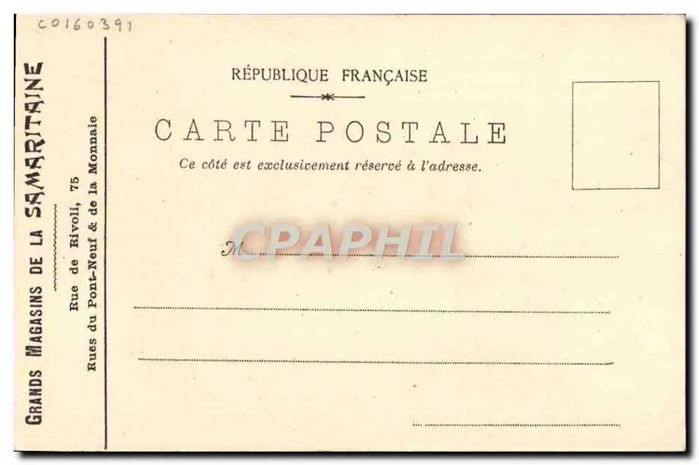 Grands Magasins de la Samaritaine — Ausstellung 1900 — Palais de la Céramique — Verlag R.B. 30, quai d'Orléans - Rückseite