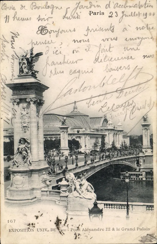 Weltausstellung 1900 - Brücke Alexandre III & das Grand Palais — Gélon HELFT, Paris - Vorderseite