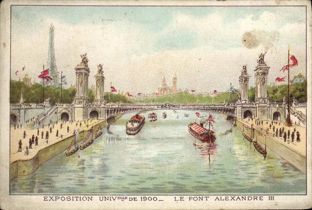 Exposición Universal de 1900 — El Puente Alexandre III — Editor no visible - Anverso