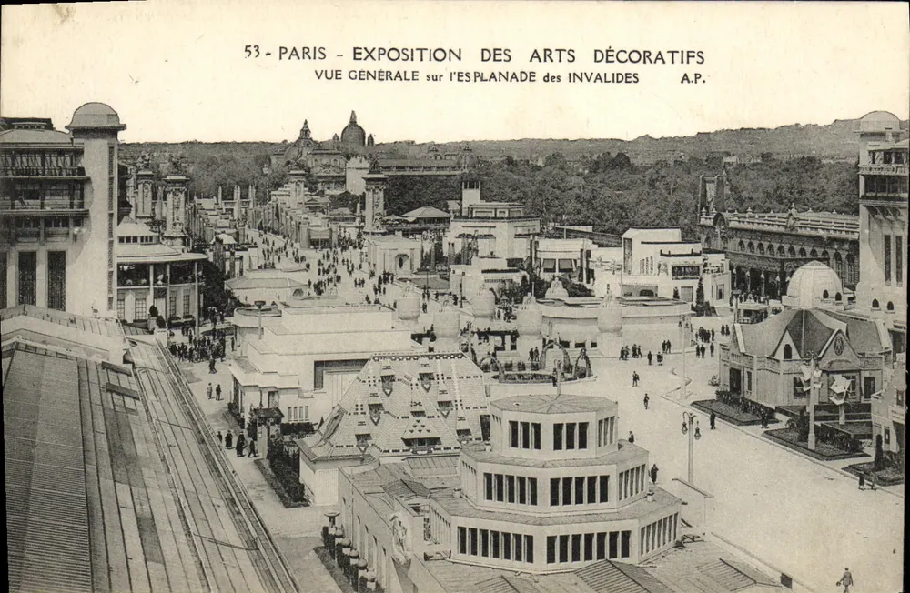 Paris - Ausstellung der dekorativen Künste - Allgemeine Ansicht der Esplanade des Invalides - Vorderseite