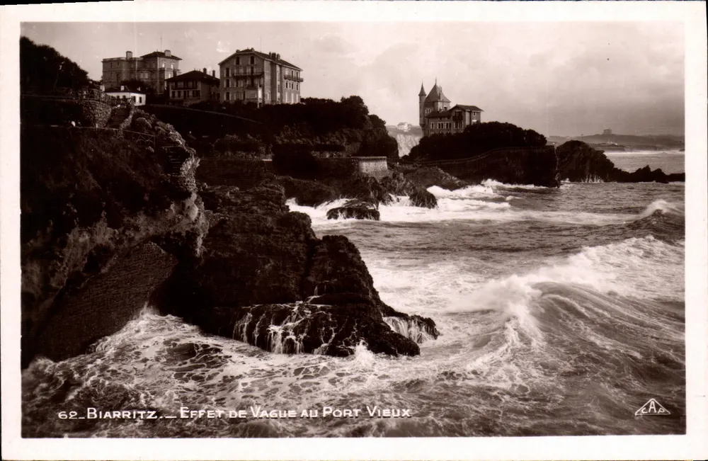 Biarritz — Wellenwirkung am alten Hafen — C.A.P. Straßburg - Vorderseite