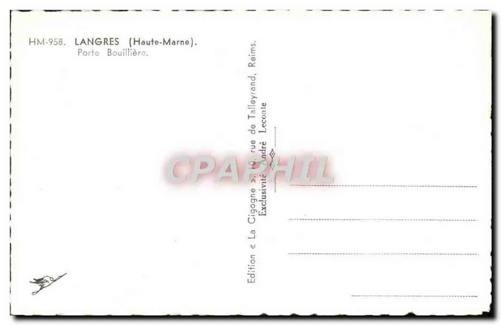 Langres — Porta Bouillières — Edição André Lecointe - Verso
