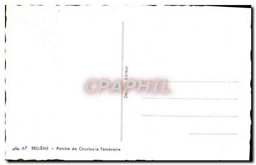 Bellême — Portal de Carlos o Temerário — Editor Charles Téméraire, n° 67 - Verso