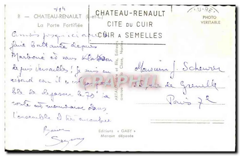 Château-Renault — A Porta Fortificada — Edições Gaby - Verso